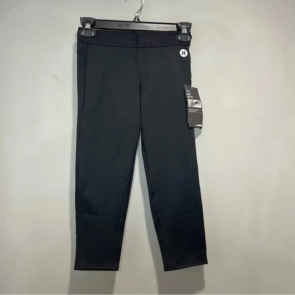 New Hurley Nike Dri-Fit Black Crop Legging Women size XS